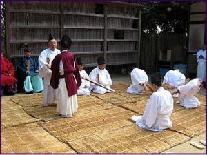 山誉祭における神楽歌の場面 